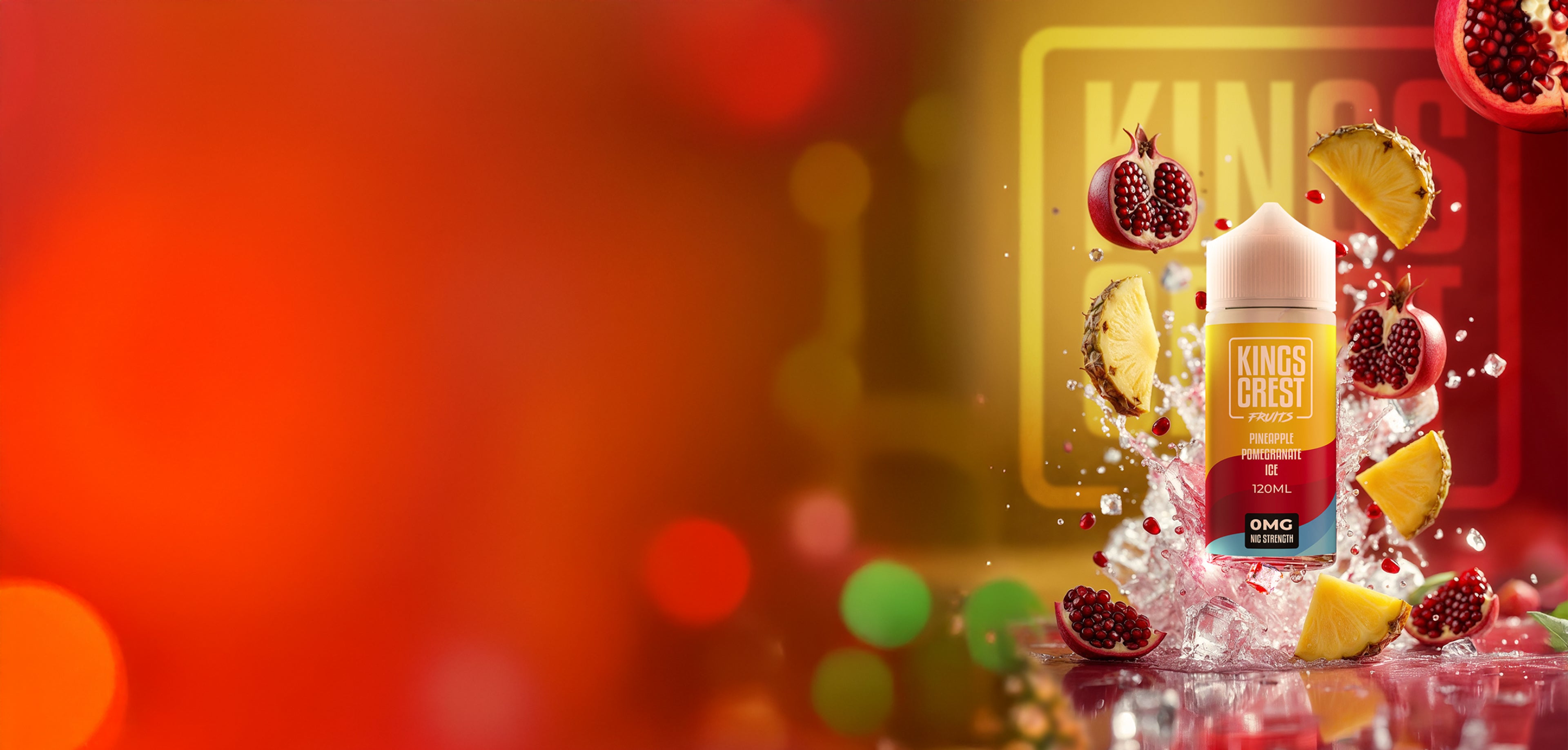 Pineapple Pomegranate Ice – juicy pineapple and bold pomegranate with crisp icy menthol finish